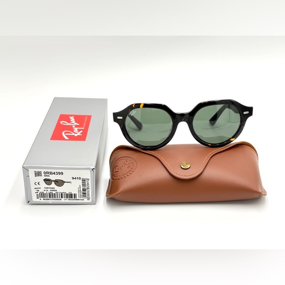 Ray-Ban Gina RB4399 Tortoise Green G-15 Lens 902/31 Color w/Case 53-21-140 - Picture 4 of 14